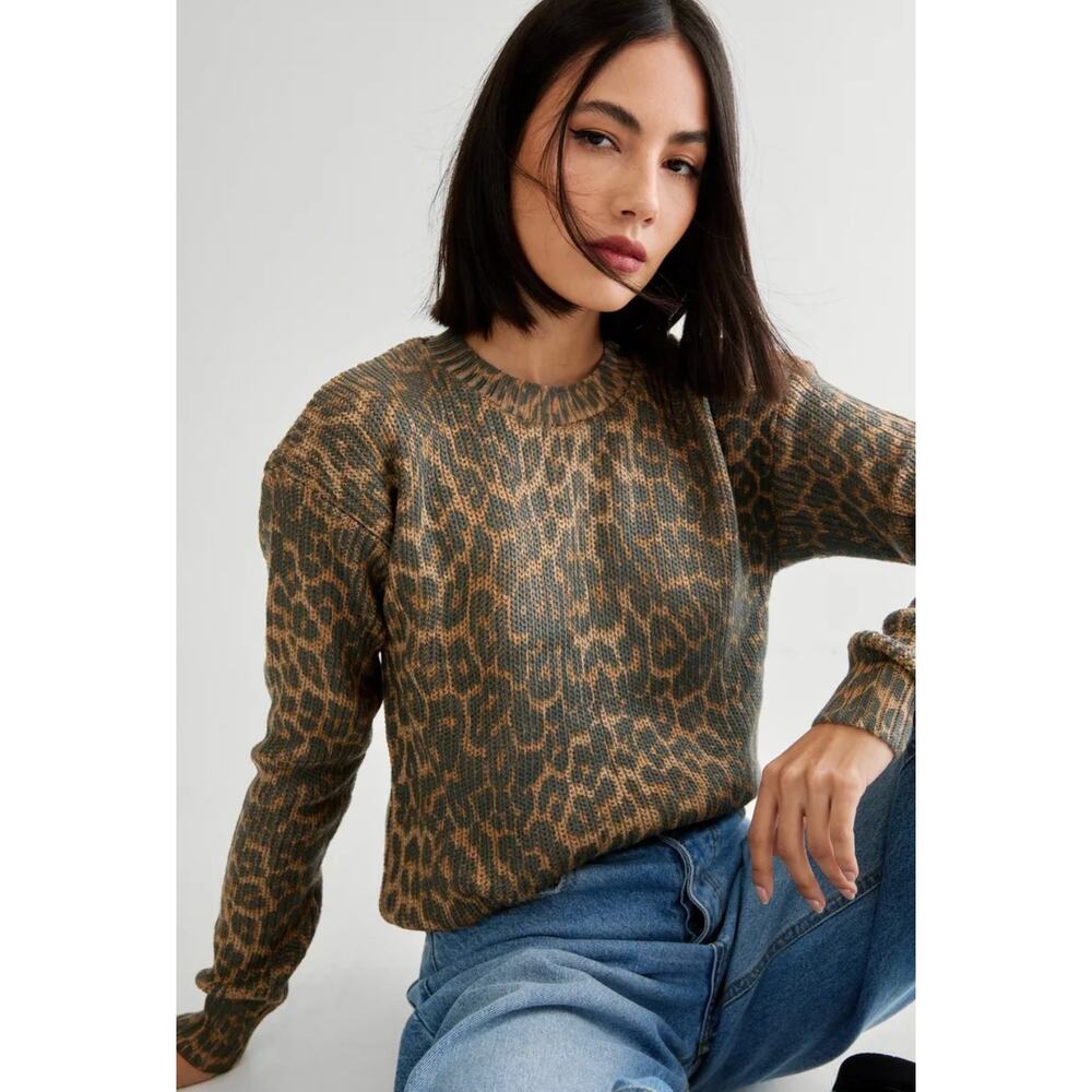 Nastygal Nasty Gal Leopard Crewneck Sweater